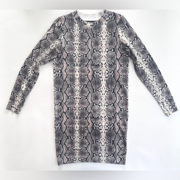Vero Moda Long Sleeve Snakeskin Print Dress Size S - Picture 3 of 12